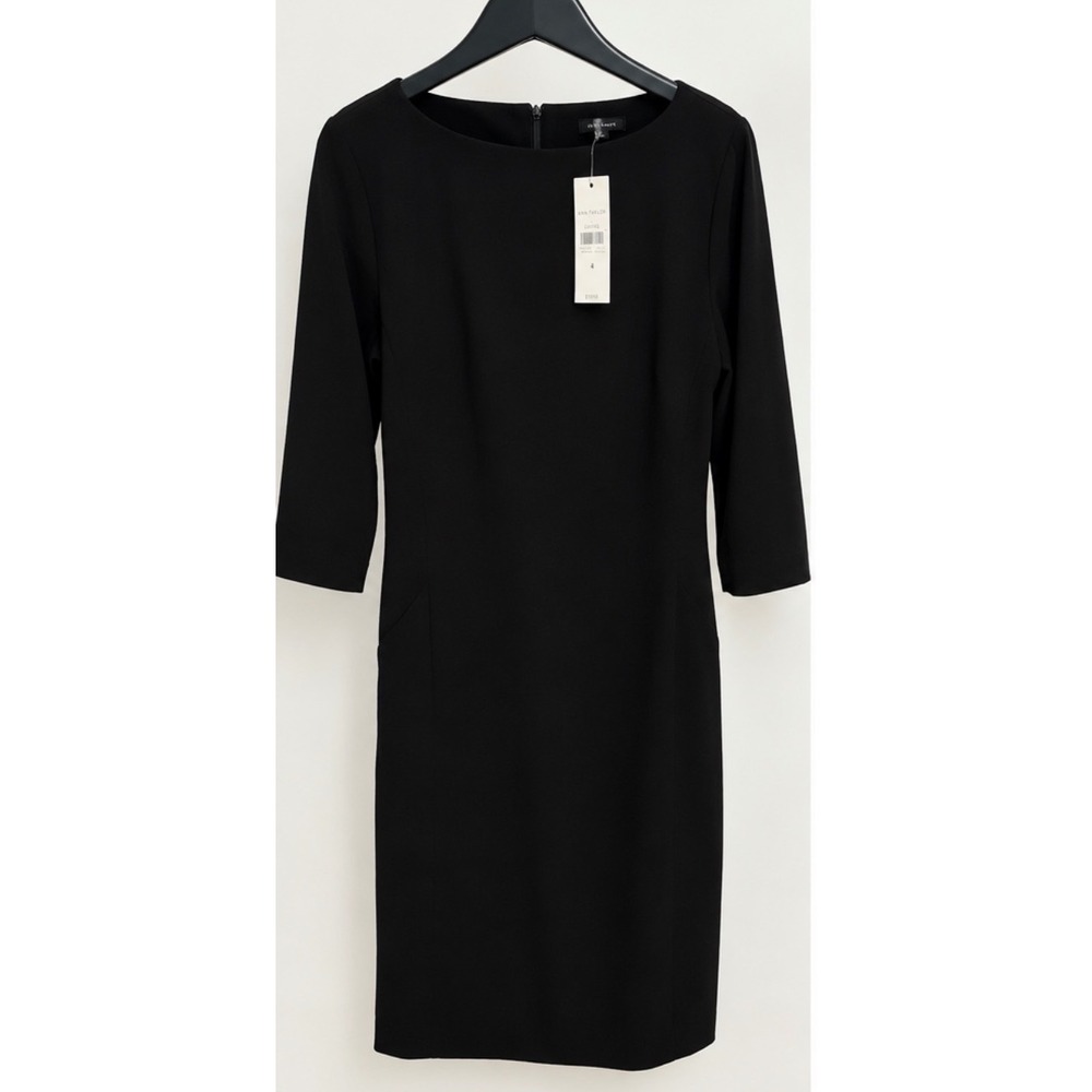 Ann Taylor Womens Black 3/4 Sleeve Sheath Dress Size 4 NWT